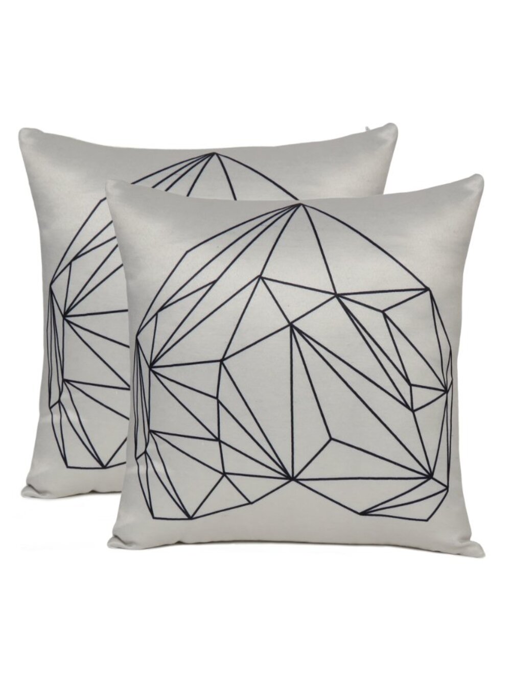 Oussum Throw Pillow Cover Cotton Geometric print White Cushion Cover Set of 2